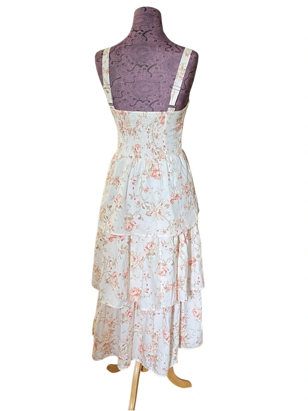 Scarlet Darkness Floral Milkmaid Tier Dress